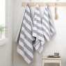 Bianca Bianca Reversible Stripe Grey Towels