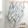 Bianca Bianca Reversible Stripe Sage Towels