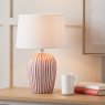 Pacific Cannes Mulberry And White Stripe Ceramic Table Lamp Lifestyle