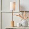 Pacific Bonham Natural Wood Veneer & Silver Metal Table Lamp Lifestyle