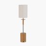 Pacific Bonham Natural Wood Veneer & Silver Metal Table Lamp