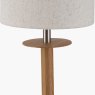 Pacific Bonham Natural Wood Veneer & Silver Metal Table Lamp detail