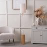 Pacific Bonham Natural Wood Veneer And Silver Metal Floor Lamp lifestyle