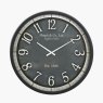 Pacific Black Wood Effect Black Faced Round Wall Clock