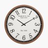 Pacific Dark Wood Effect White Faced Round Wall Clock