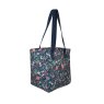Earth Squared Blue Floral Canvas Tote Bag side view