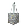 Earth Squared Grey Floral Canvas Tote Bag side view