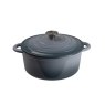 Simply Home Cast Iron Casseroles Sea Salt Blue Large
