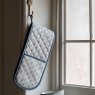 Gallery Direct Fleur Floral Stamp Double Oven Glove Blue Lifestyle