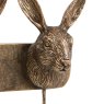 Gallery Direct Hare Trio Hook Bronze hare detail
