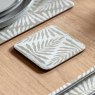 Gallery Direct Leaf ZigZag Ecru Placemat And Coaster Set coaster detail