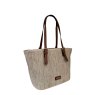 David Jones Straw Tote Bag Cognac