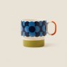Orla Kiely Retro Stripe Mug Green Reverse Angle
