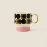 Orla Kiely Spot Square Oval Mug Pink Reverse Angle