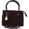 Ashwood Leather And Suede Handbag With Crossbody Strap Brown