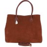 Ashwood Leather And Suede Large Handbag Tan