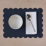 Tradestock Navy Grey Scalloped Flexi Placemats Set Of 2 lifestyle