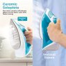 Swan 2200w Steam Iron ceramic soleplate and vertical steam