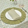 Waltons Circular Ruffle Edge Placemat Pale Olive lifestyle