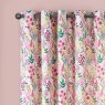 Catherine Lansfield Tilly Floral Reversible Pink Curtains header