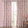 Catherine Lansfield Tilly Floral Reversible Pink Curtains