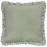 Paoletti Solene Sage Ruffle Matte Velvet Cushion