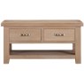 Wiltshire Oak Coffee Table With 2 Drawers front view
