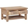 Wiltshire Oak Coffee Table With 2 Drawers open