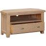 Wiltshire Oak Corner Tv Unit open