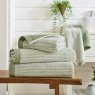 The Lyndon Company Willow Weave Stripe Towels Sage Lifestyle