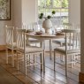 Gallery Direct Gallery Direct Eton Round Extending Dining Table & 6 Upholstered Chairs in White