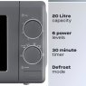Daewoo 800w Manual Microwave Grey specs sheet