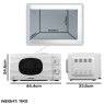 Daewoo 20L 700w Microwave White dimensions