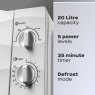 Daewoo 20L 700w Microwave White spec sheet