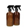 Living Nostalgia Set Of 2 Amber Glass Spray Bottles
