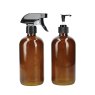 Living Nostalgia Set Of 2 Amber Glass Bottles