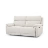 Milan 3 Seater Power Recliner In Linen angled front