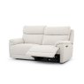 Milan 3 Seater Power Recliner In Linen angled front reclined