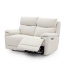Milan 2 Seater Power Recliner In Linen angled front reclined