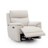 Milan Power Recliner Chair In Linen angled front reclined