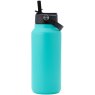 Smidge Flip Straw Bottle 900ml Aqua profile with straw