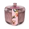 Ridged Glass Jar Candle Plum Top