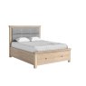 Aldiss Own Casterton White Wash Bed Frame with Grey Headboard and Drawers