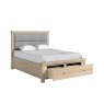 Aldiss Own Casterton White Wash Bed Frame with Grey Headboard and Drawers