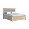 Aldiss Own Casterton White Wash Bed Frame with Grey Headboard and Drawers