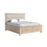 Aldiss Own Casterton White Wash Bed Frame with Cream Herringbone Headboard and Drawers