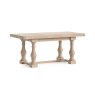 Aldiss Own Casterton White Wash Large Extending Trestle Table & 6 Button Back Chairs