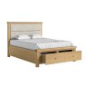Aldiss Own Casterton Bed Frame with Cream Herringbone Headboard and Drawers