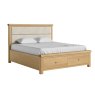 Aldiss Own Casterton Bed Frame with Cream Herringbone Headboard and Drawers