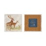 The Humble Hare Doting Deer Pair Coasters front and reverse